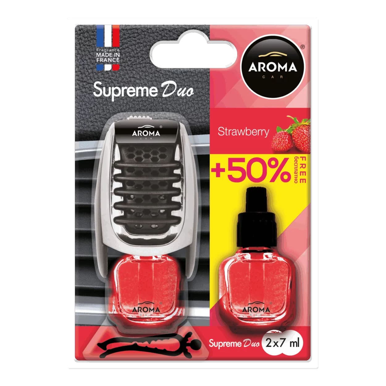 AROMA CAR Aroma Supreme Duo osvežilček za avto, jagoda