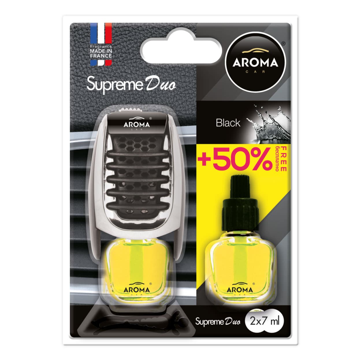 AROMA CAR Aroma Supreme Duo osvežilček za avto, črna