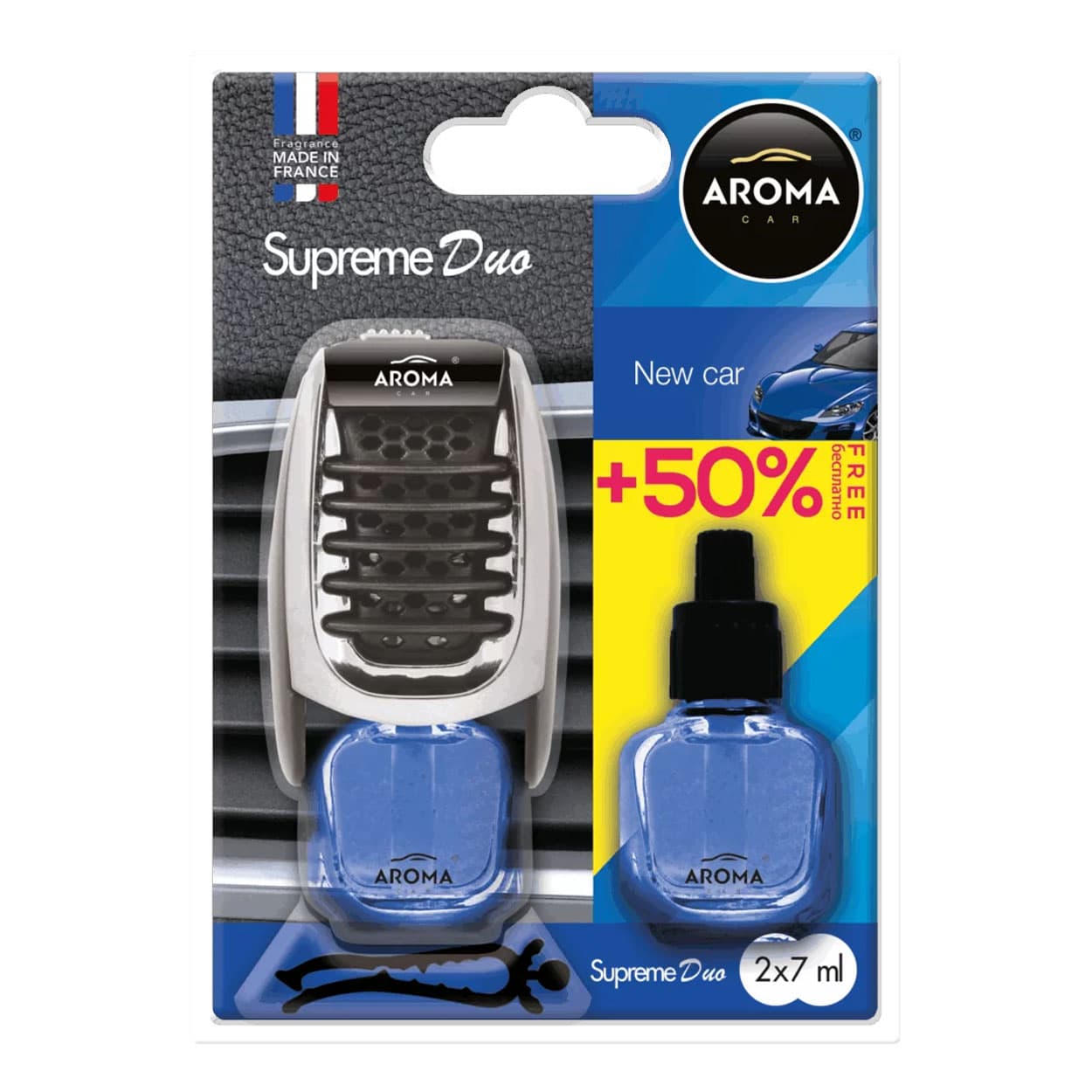 AROMA CAR Aroma Supreme Duo osvežilček za avto, nov avto