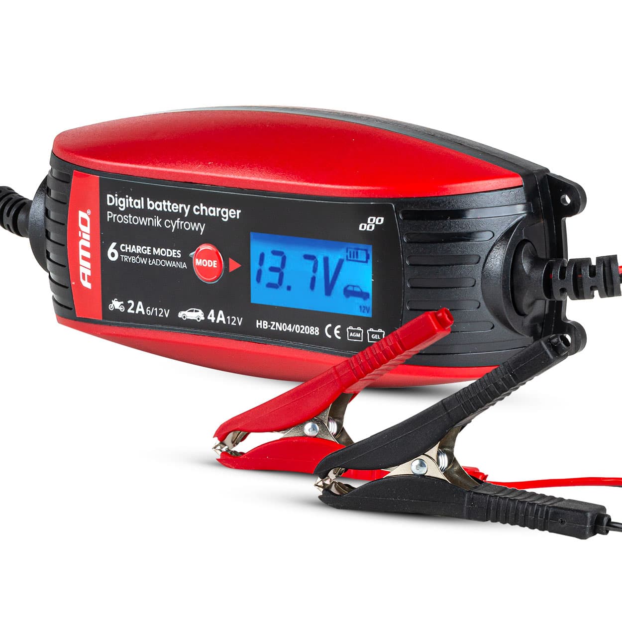 AMiO Digitalni polnilnik akumulatorja DVLDBC, 6V/12V, 2A/4A