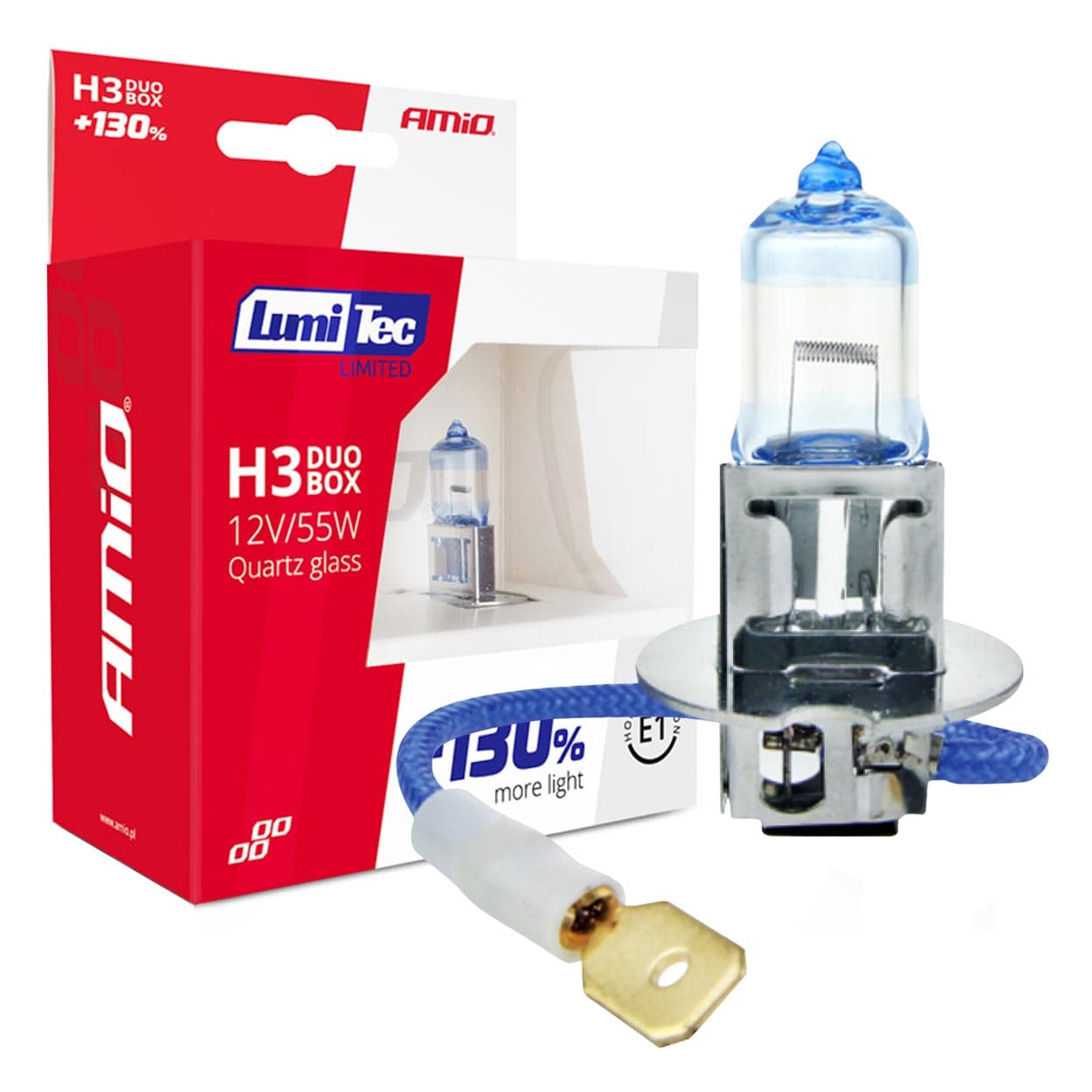 AMiO H3 12V 55W LumiTec +130% žarnica, duo