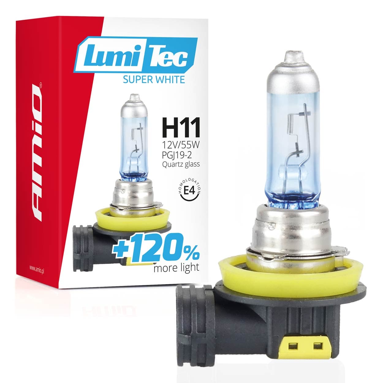 AMiO H11 12V 55W LumiTec Super White +120% žarnica