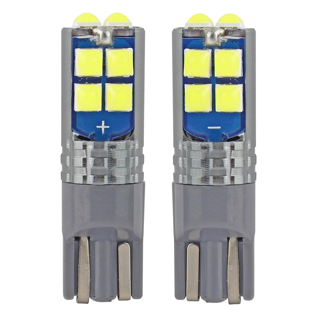 LED žarnici AMiO CANBUS W5W T10 10SMD 3030, bela, 12-24V