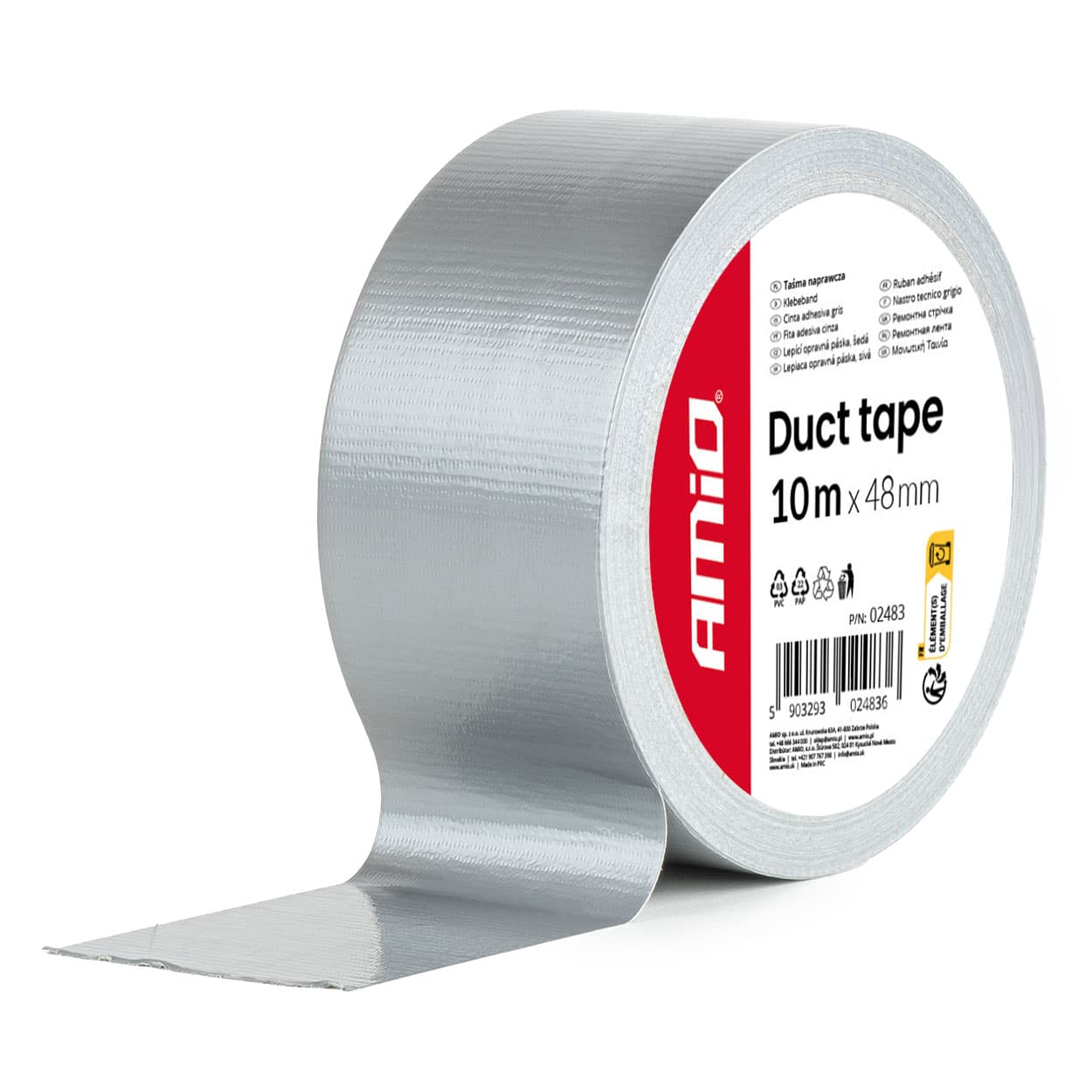 AMiO Tehnični trak za popravila, siva, 48 mm x 10 m