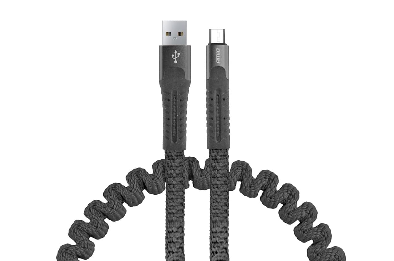 AMiO vzmetni USB kabel Micro USB, 1.2m