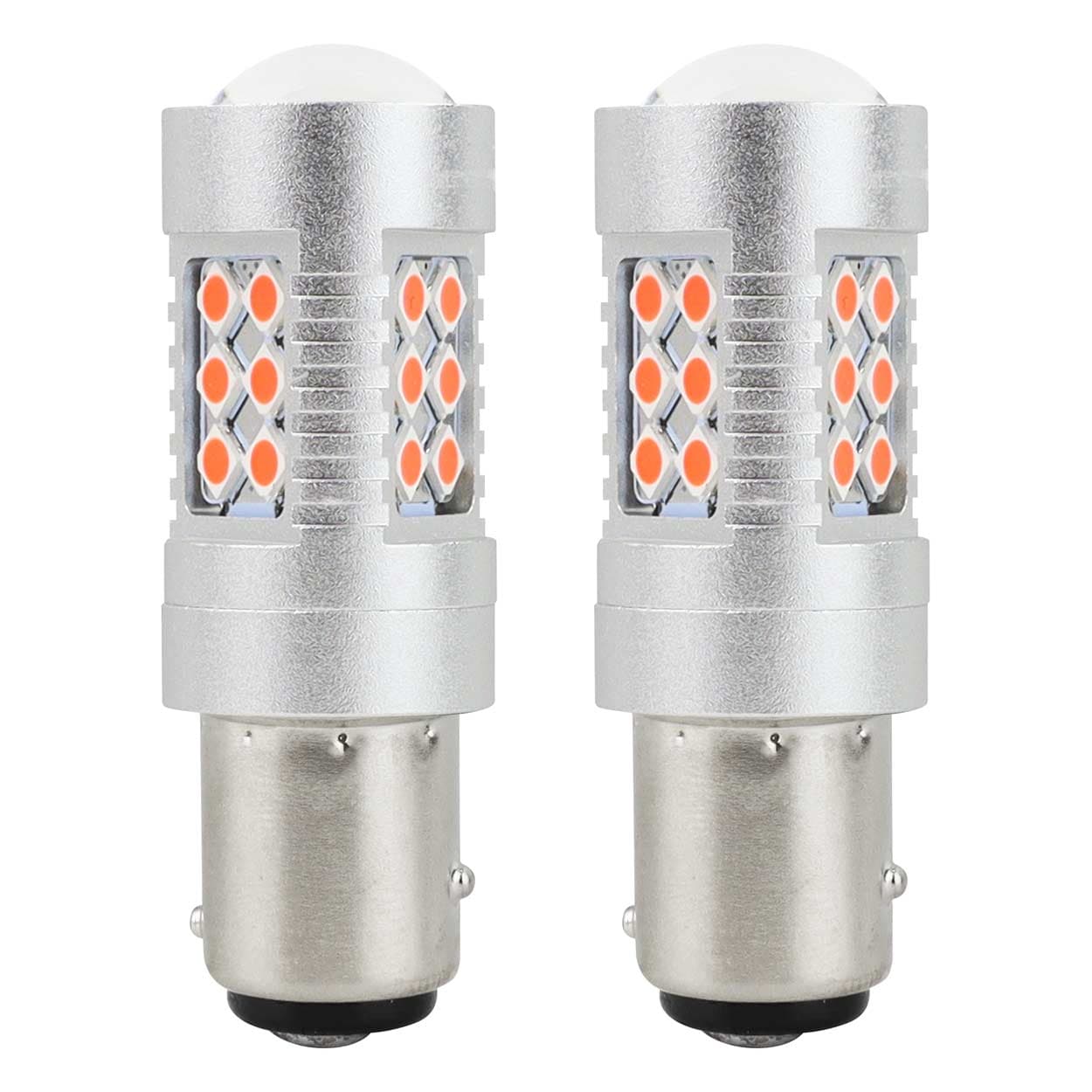 LED žarnici AMiO 1157 BAY15D Canbus 3030 24SMD rdeči (par)