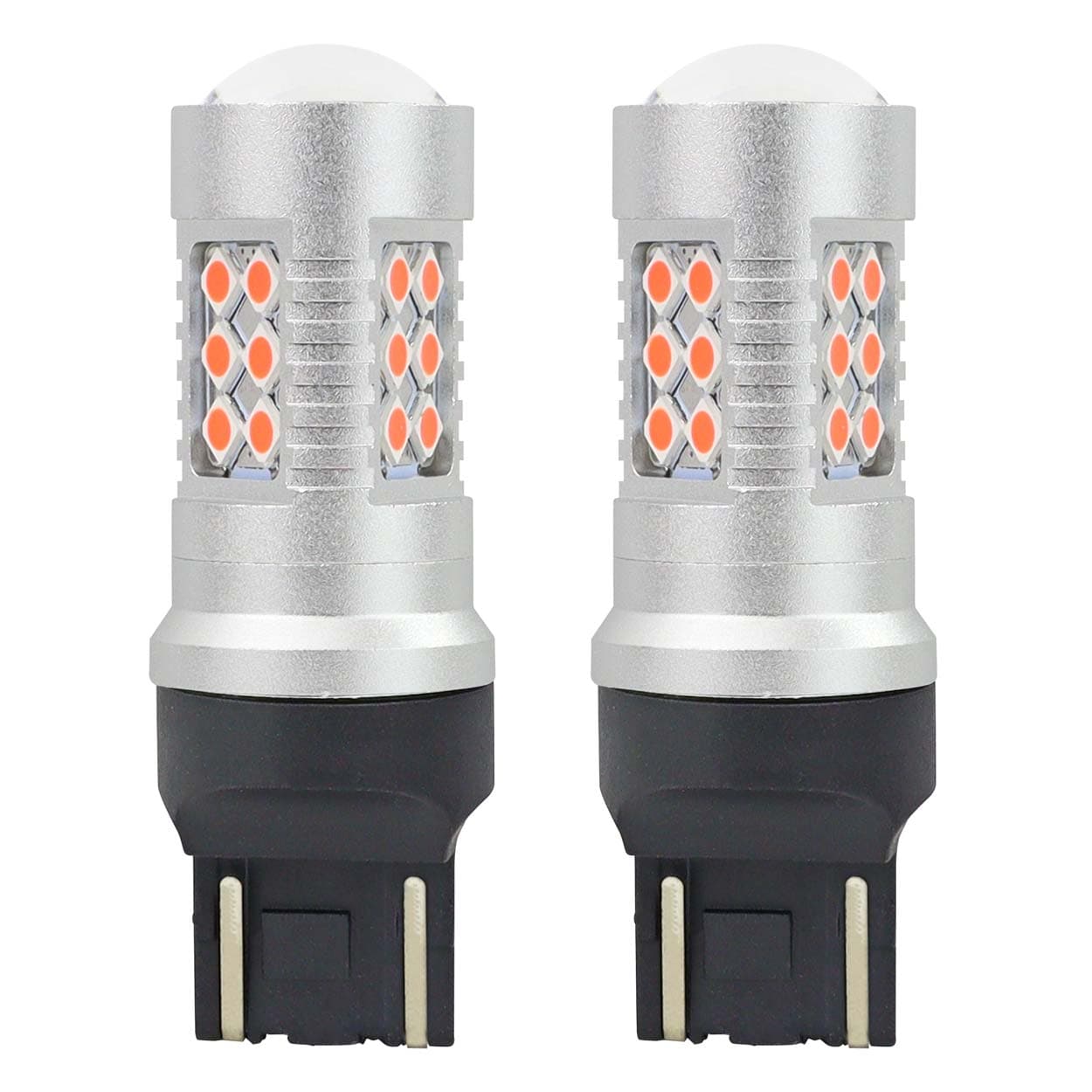 LED žarnici AMiO T20 WR21/5W Canbus 24SMD rdeči (par)