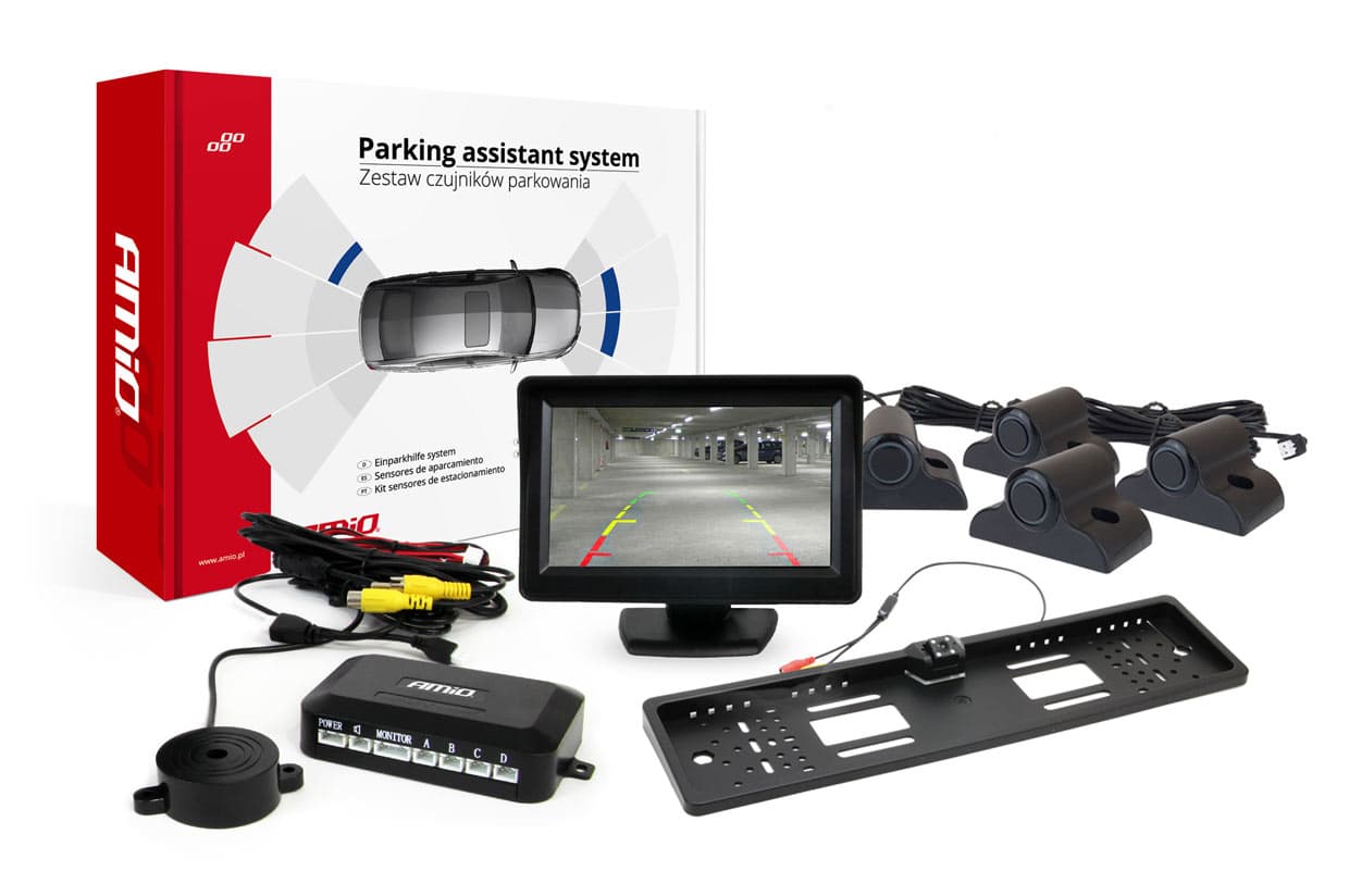 AMiO Parking senzorji TFT01 (4.3") s kamero HD-402-LED, 4 črni senzorji (Truck)