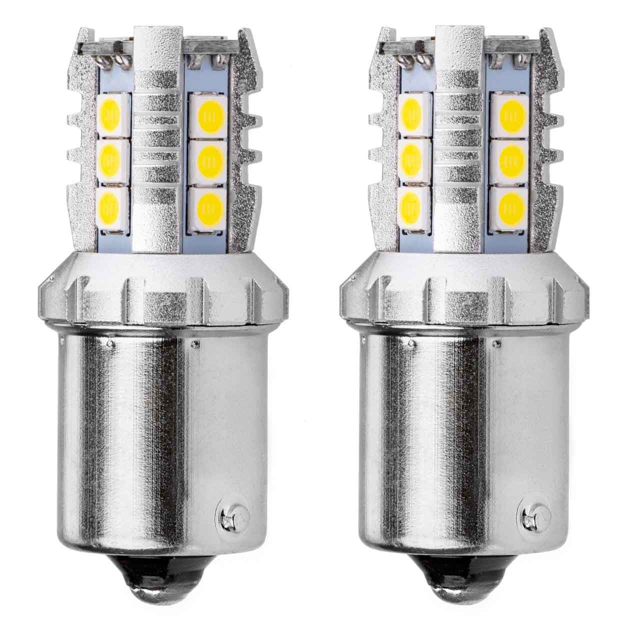 AMiO LED žarnici Canbus BA15S P21W bela 12V/24V, 16xSMD 3030