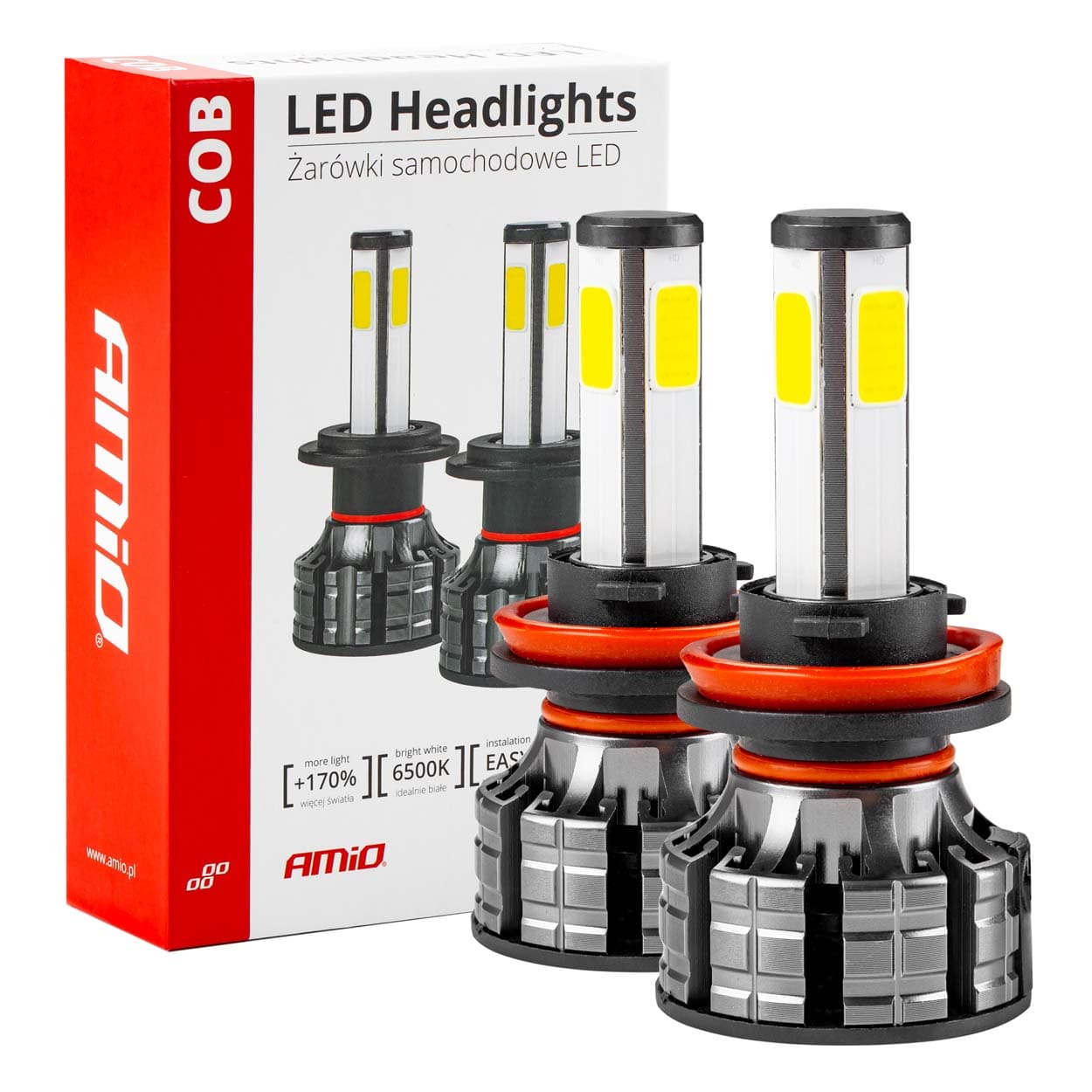 AMiO LED žarnice za avto COB H8/H9/H11 6500K