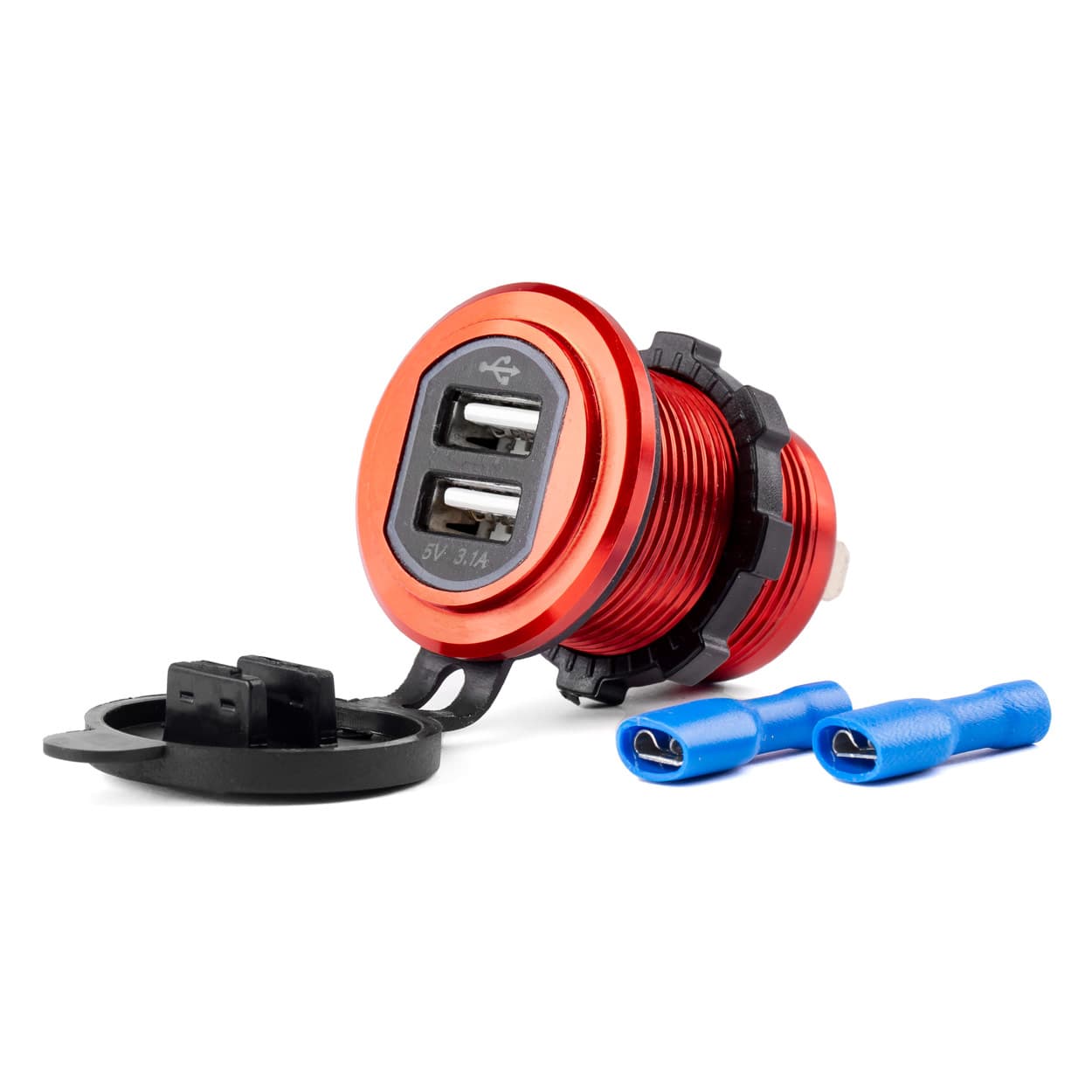AMiO Aluminijasta polnilna postaja 2x USB 12V/24V