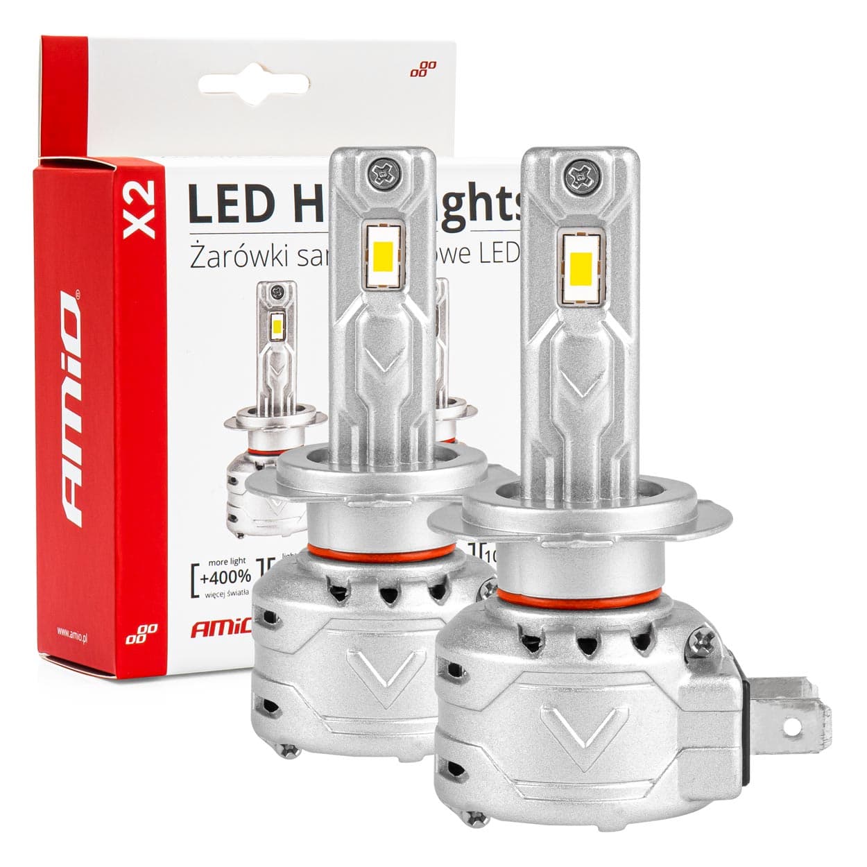 AMiO LED žarnici H7 X2 6500K CANBUS