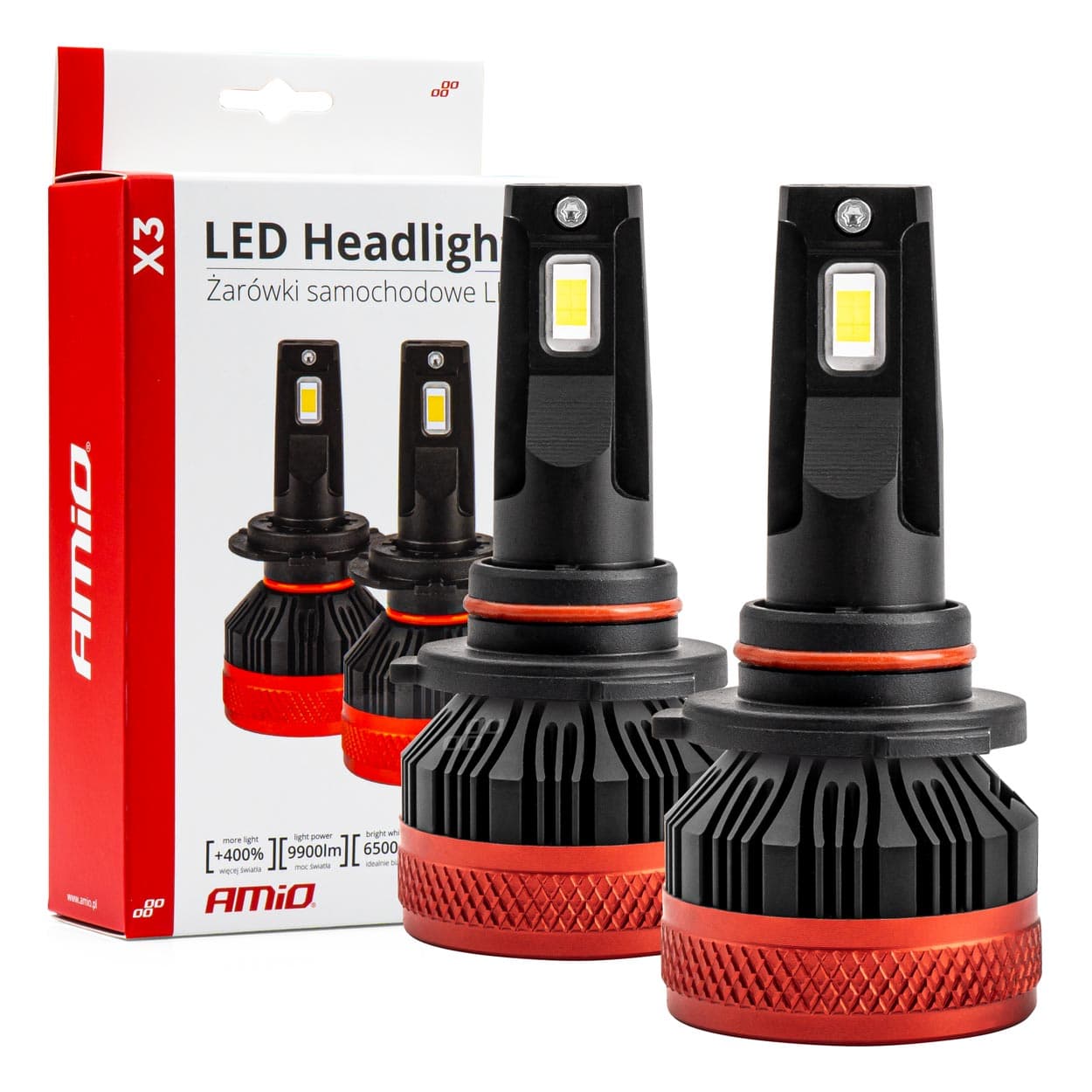 AMiO LED žarnici HB4 (9006) X3 6500K CANBUS