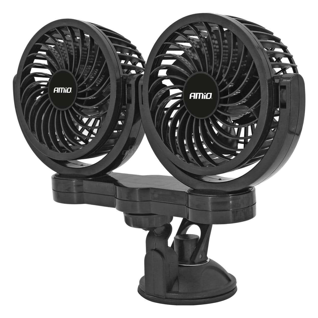 Dvojni avtomobilski ventilator AMiO 24V z vakuumsko prisesko (2x 10 cm)