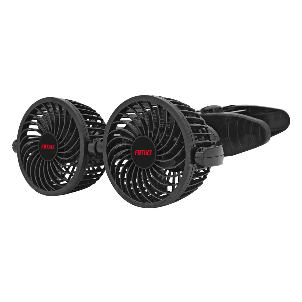 Dvojni avtomobilski ventilator AMiO 12V s klipsom (2x 10 cm)