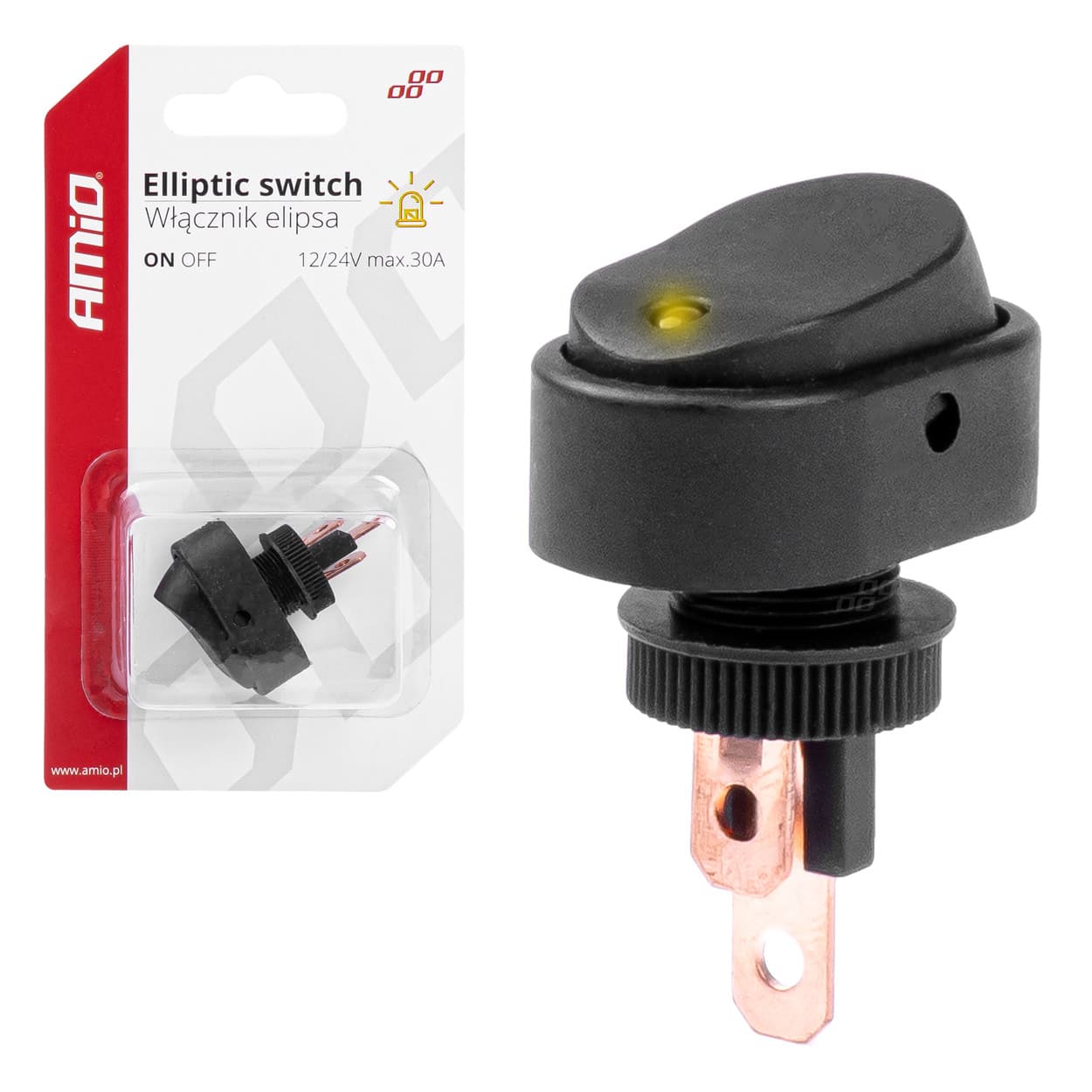 ELIPSAST PREKLOPNIK AMiO Z OSVETLJ. 12/24V (30A)