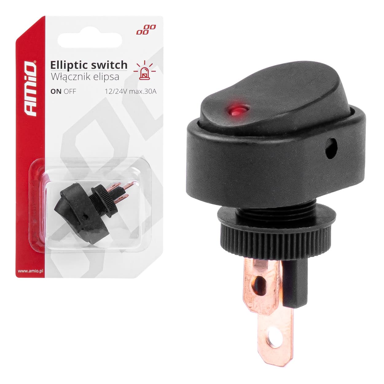 ELIPSAST PREKLOPNIK AMiO Z OSVETLJ. 12/24V (30A)