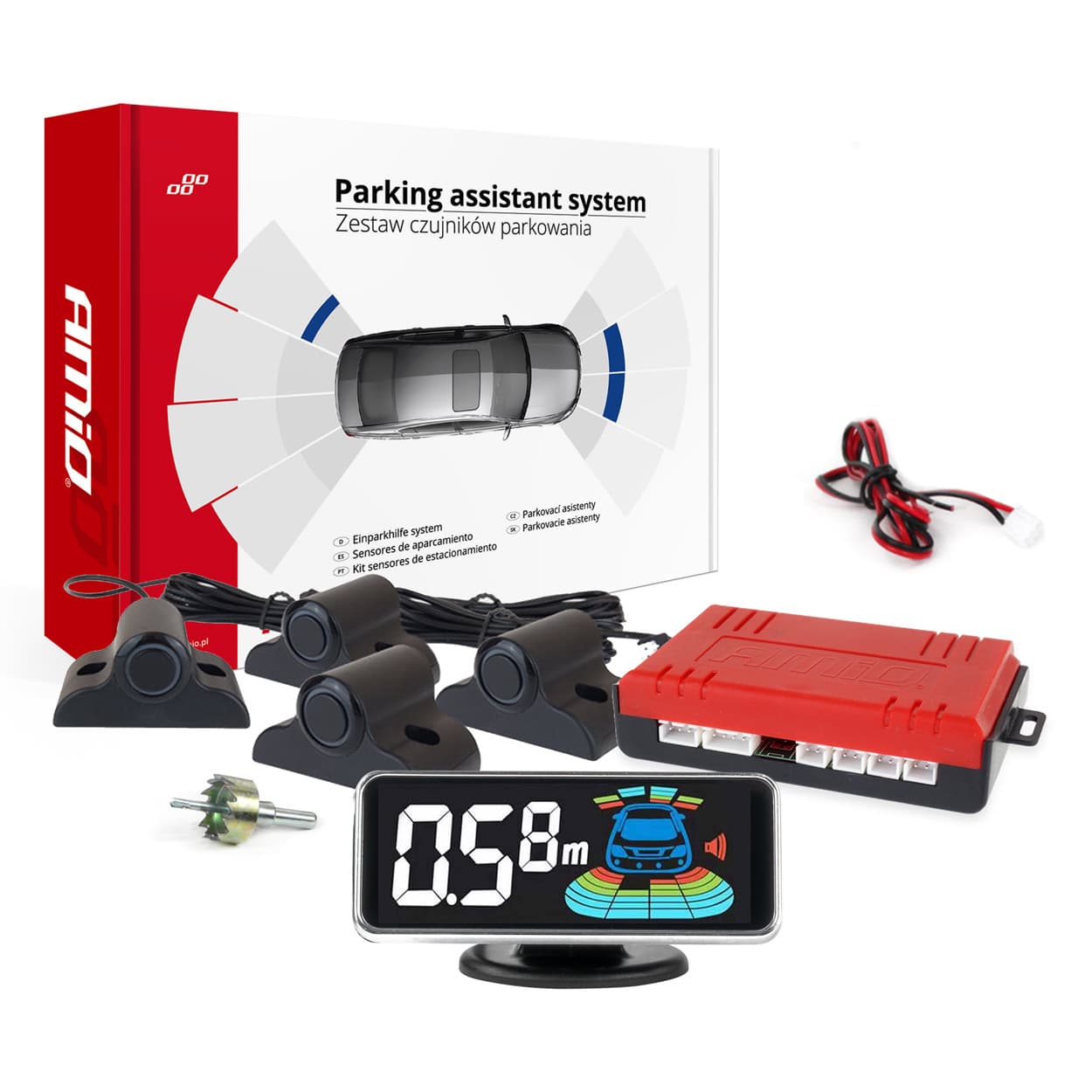 AMiO Parkirni senzorji črni LED 3D (Truck/Bus)