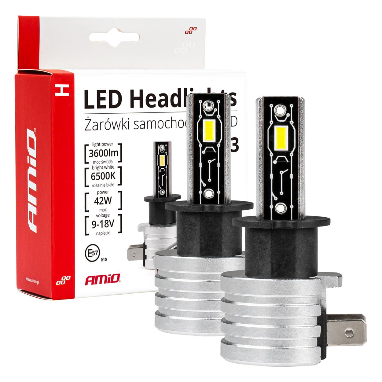 LED avtomobilske žarnice AMiO H-mini H3 6500K CANBUS