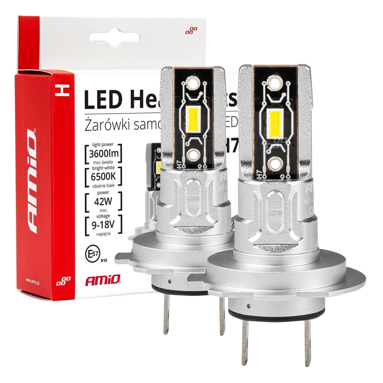 LED avtomobilske žarnice AMiO H-mini H7/H18 6500K CANBUS