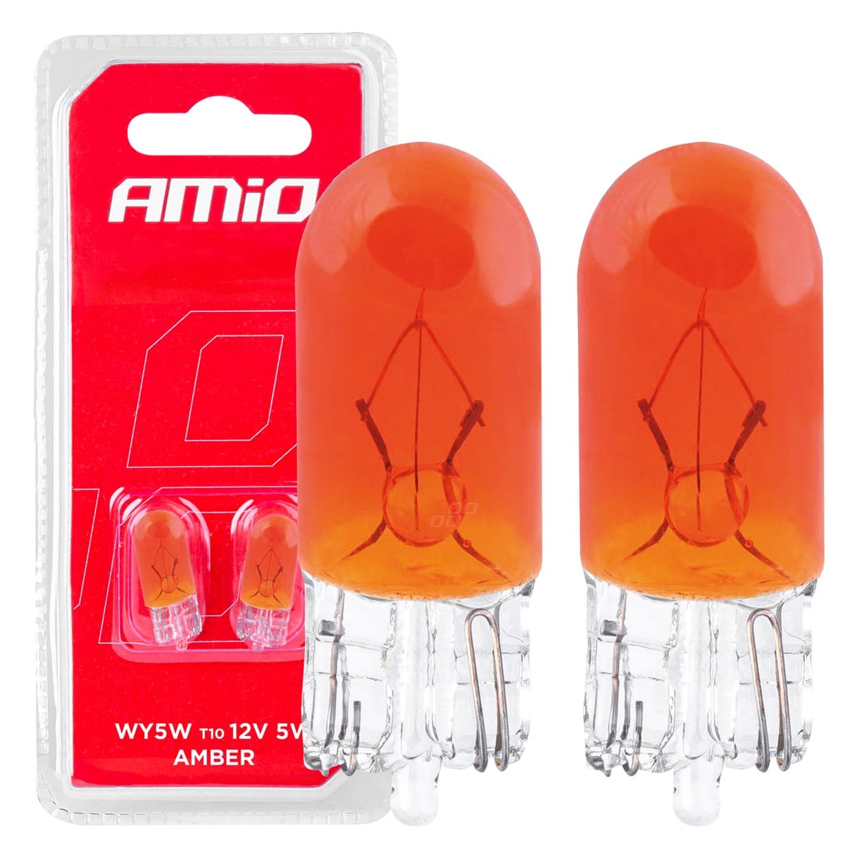 Halogenska žarnica AMiO T10 W5W 12V, oranžna (2 kos.)