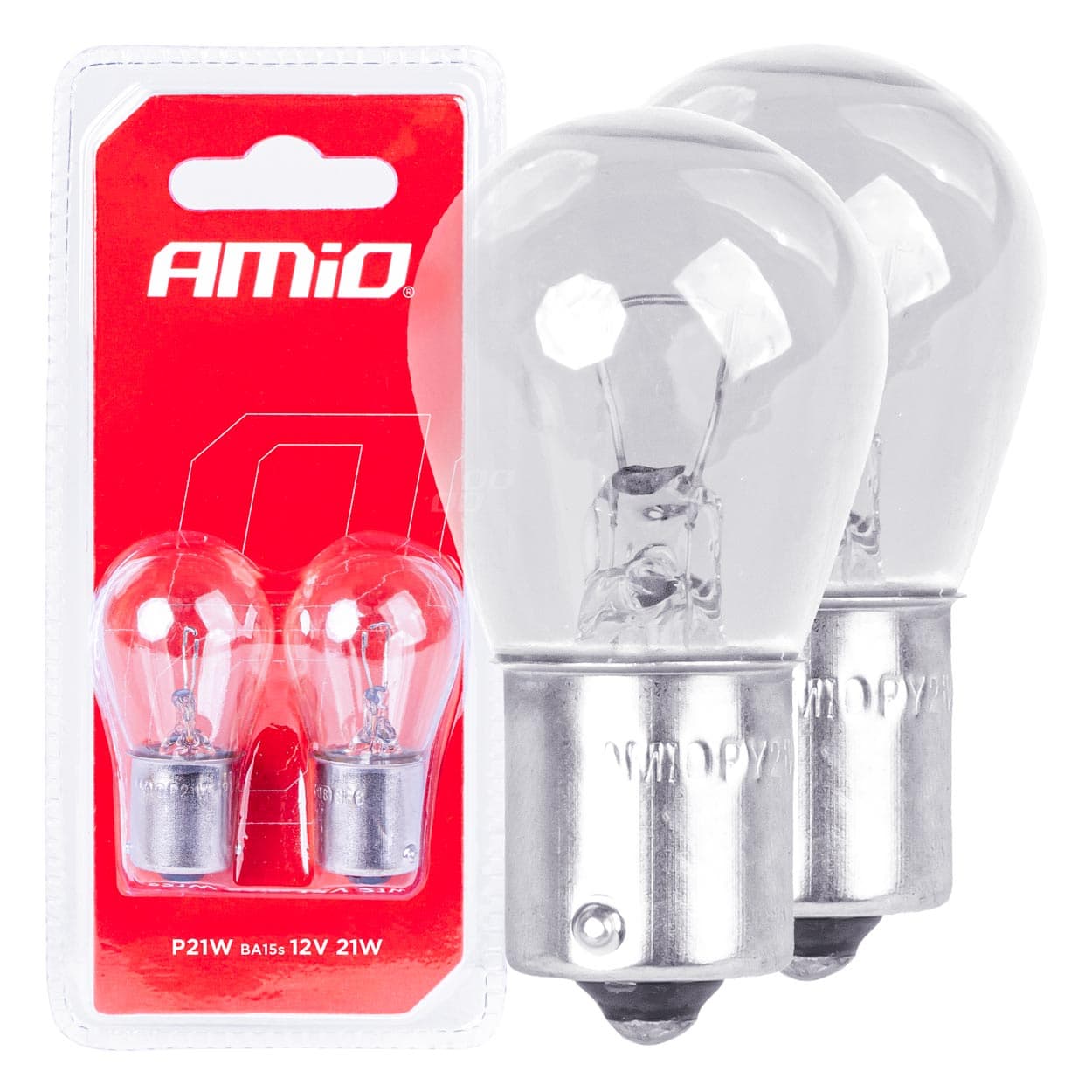 AMiO Halogenske žarnice P21W BA15s, 12V, 2 kos