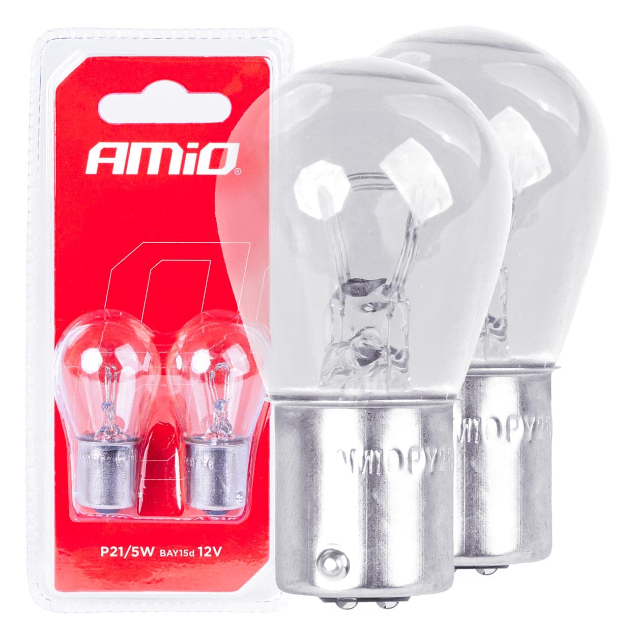 AMiO Halogenske žarnice P21/5W BAY15d, 12V, 2 kos
