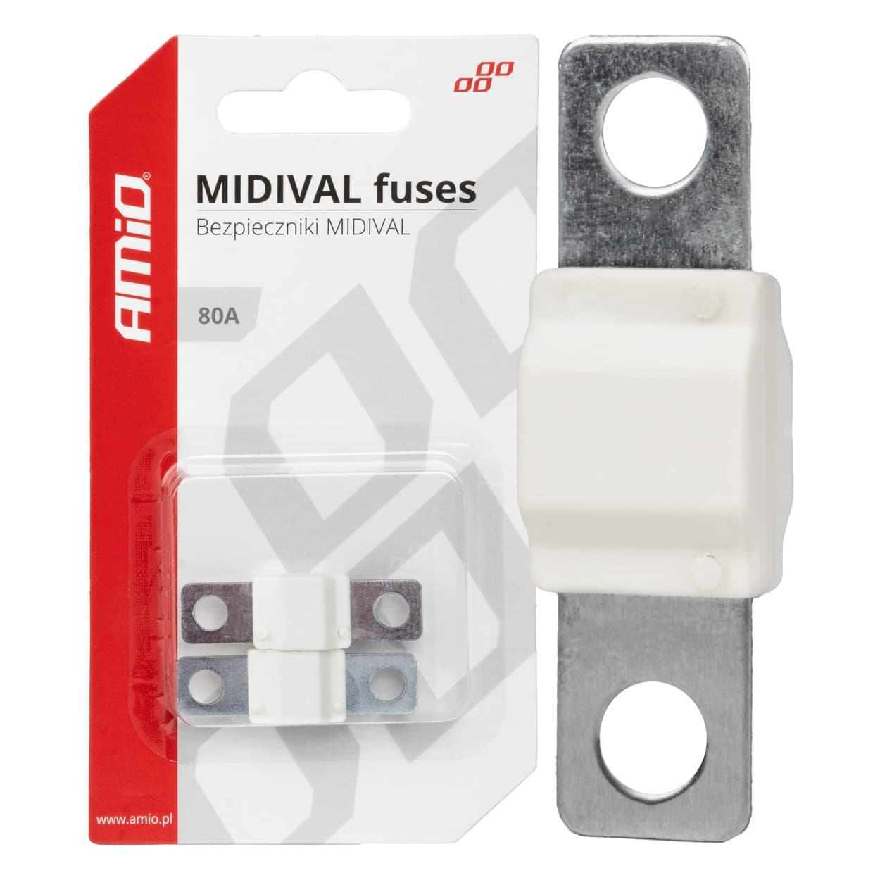 AMiO MIDIVAL MTA avtomobilski varovalki, 2 kosa, 80A