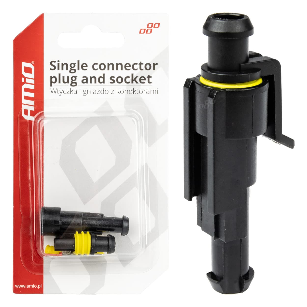 Hermetični vtični konektor AMiO Superseal 1-pin z gumijastimi tesnili