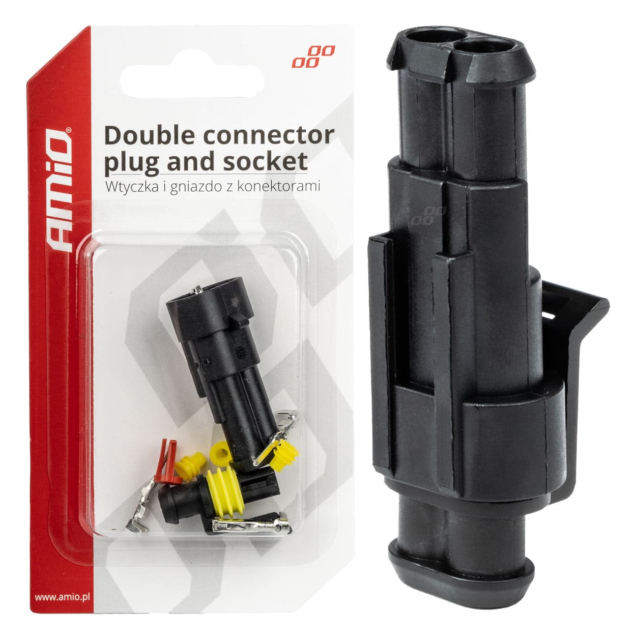 Hermetični vtični konektor AMiO Superseal 2-pin z gumijastimi tesnili