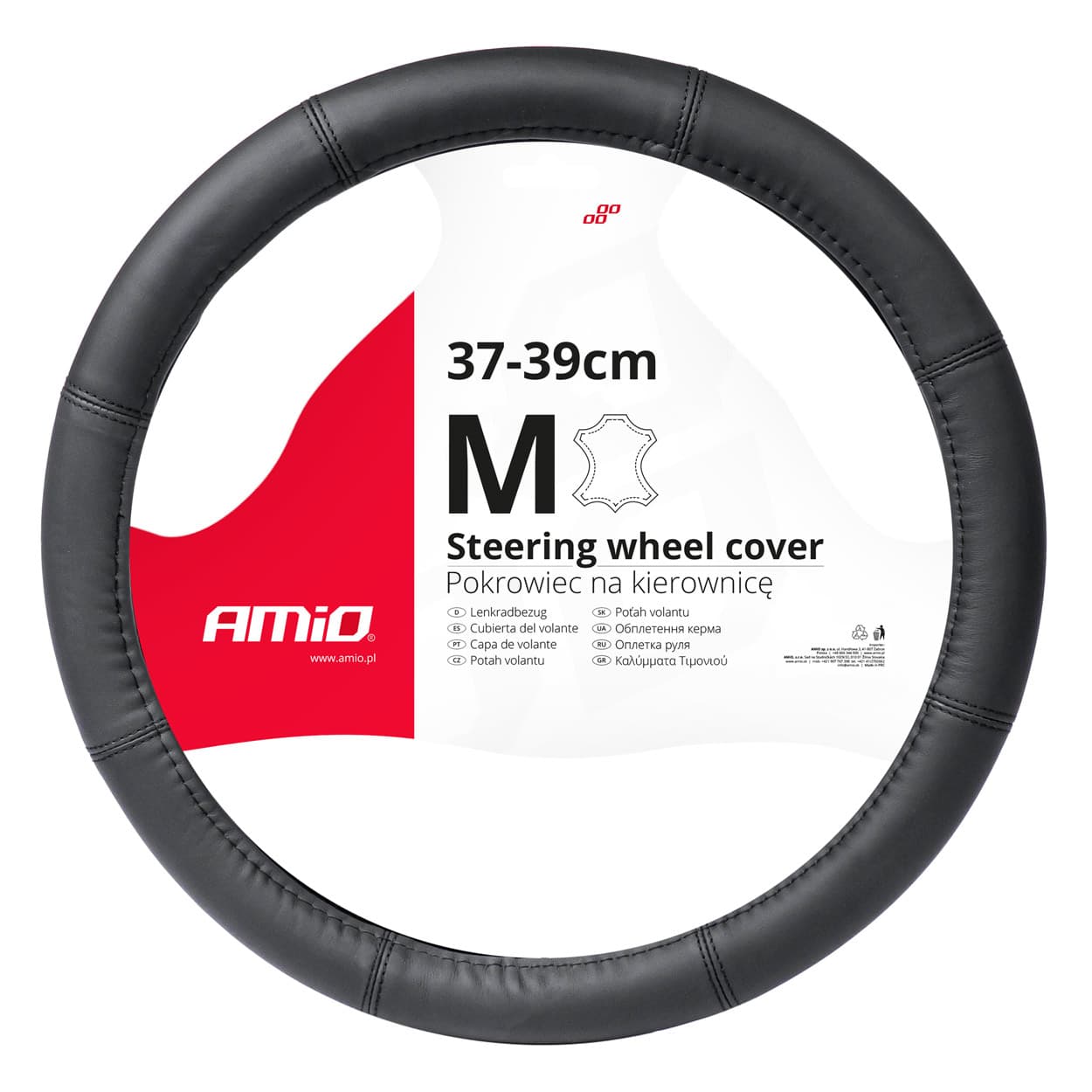 AMiO SWC-48-M usnjen ovitek za volan (M, 37-39 cm)