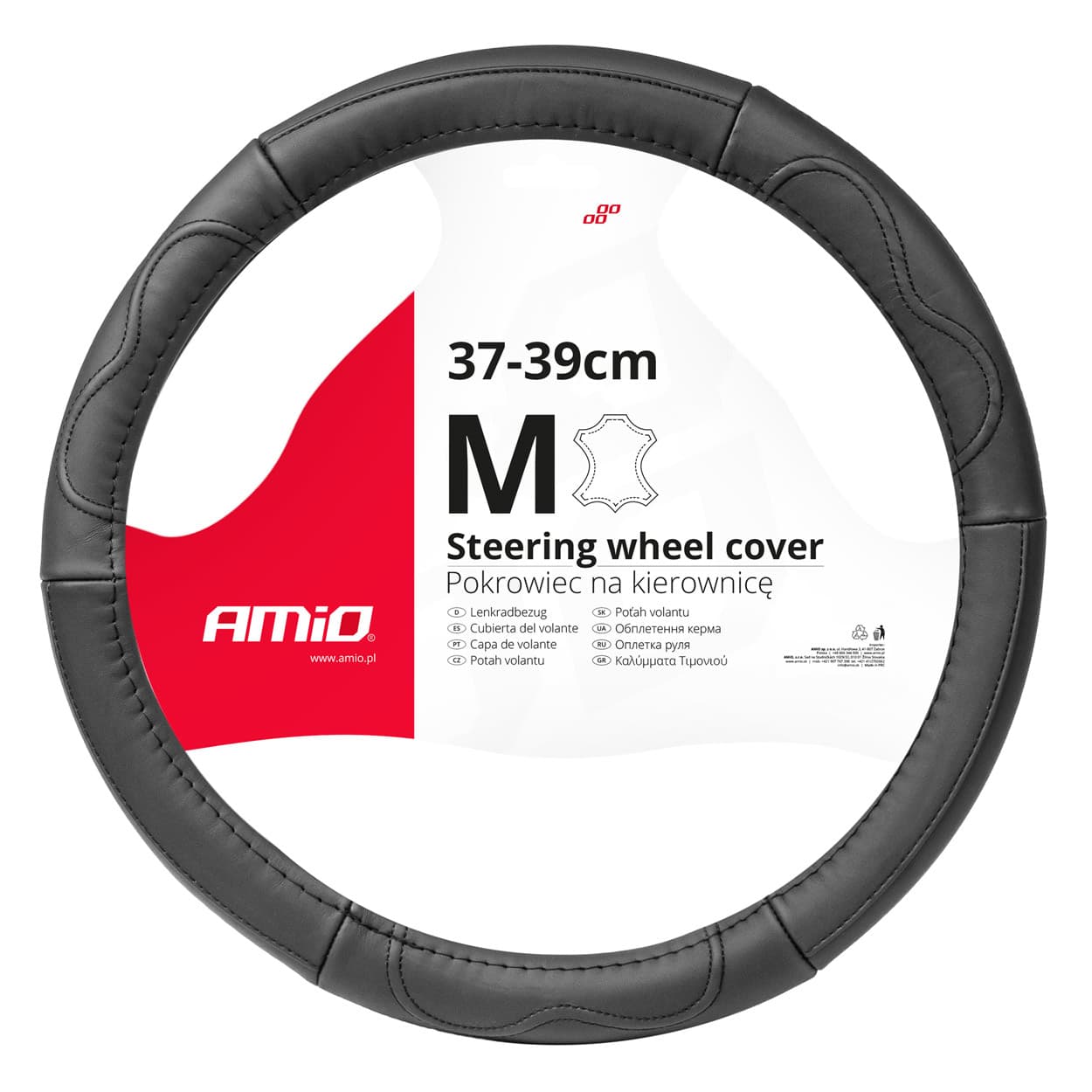 AMiO usnjena prevleka za volan M 37-39 cm