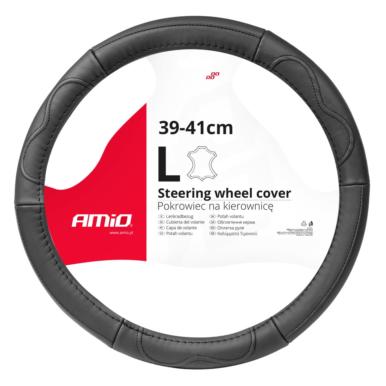 AMiO usnjena prevleka za volan L 39-41 cm