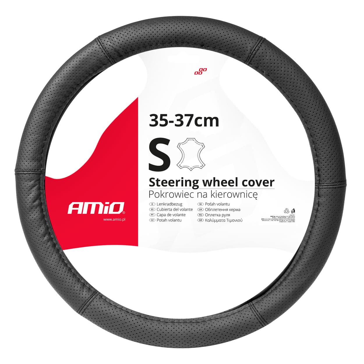 AMiO perforirana usnjena prevleka za volan S 35-37 cm