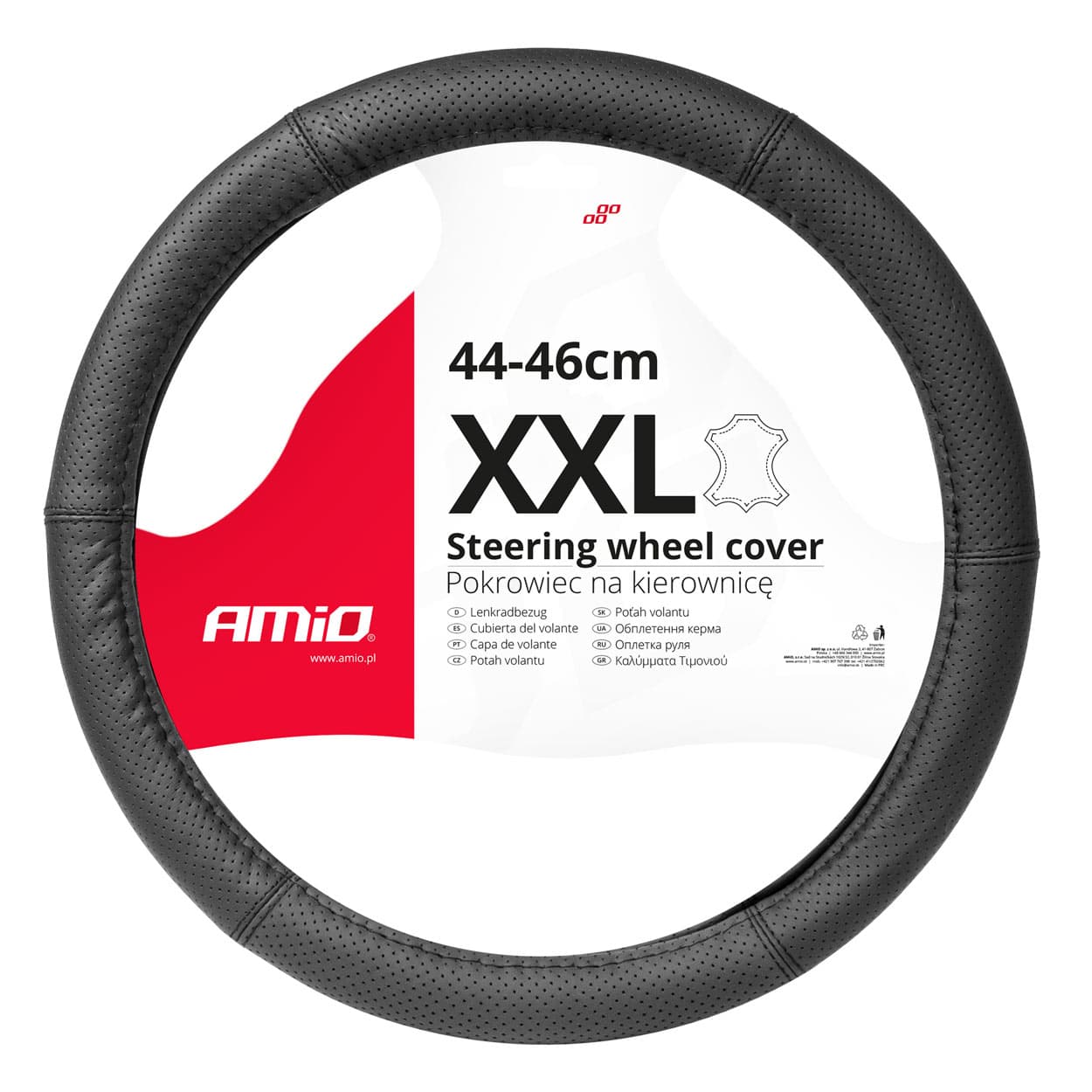AMiO perforirana usnjena prevleka za volan XXL 44-46 cm