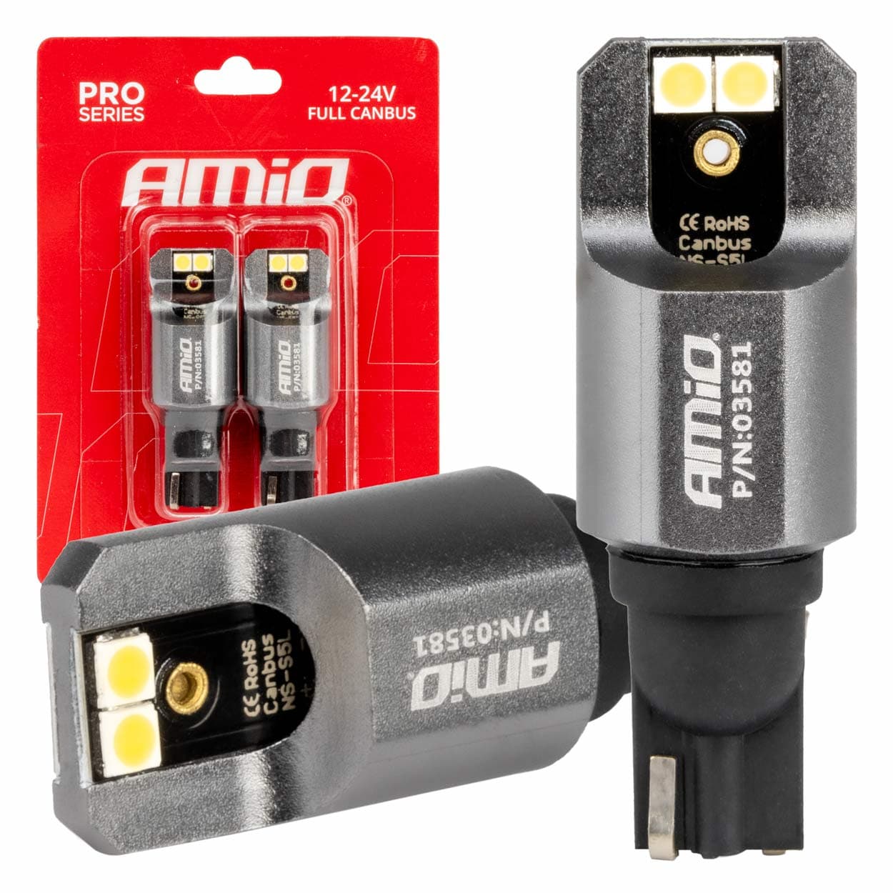 Avto LED žarnici AMiO T15 W16W Canbus 4x3030 SMD, bela, 12V/24V