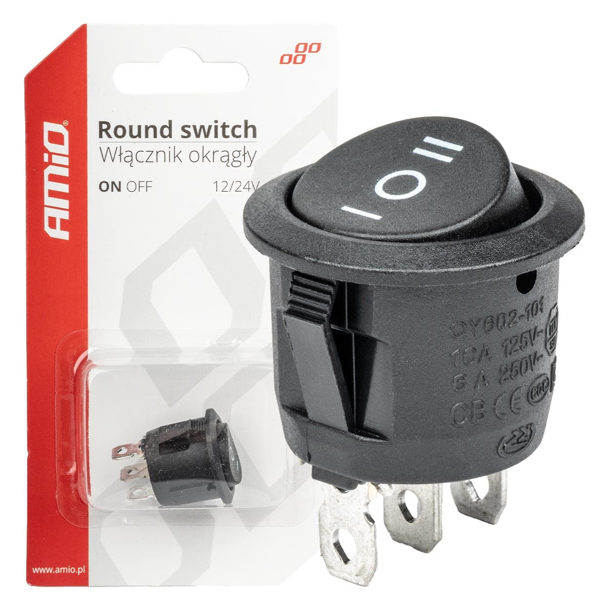 PREKLOPNI PREKRIŽNI PREKIDAČ AMiO ON-OFF-ON (12V/230V)