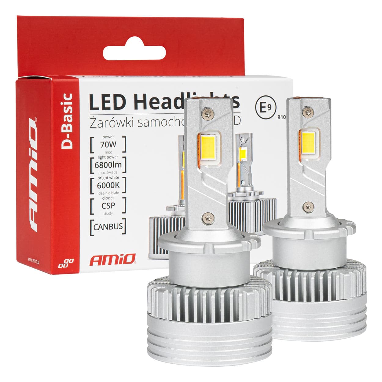 LED žarnici AMiO D4S/D4R D-Basic 6000K Canbus