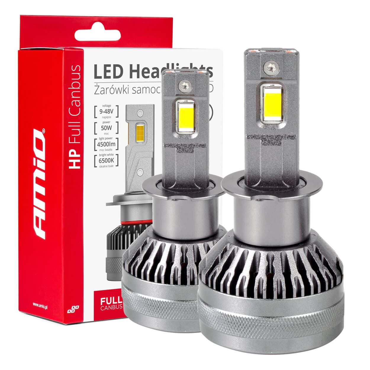 LED žarnica AMiO H3 HP Full Canbus, 12V/24V, 6500K