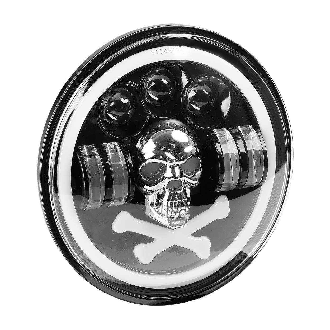 Delovna LED svetilka AMiO Skull, okrogla, 7", 60W, 12V/24V