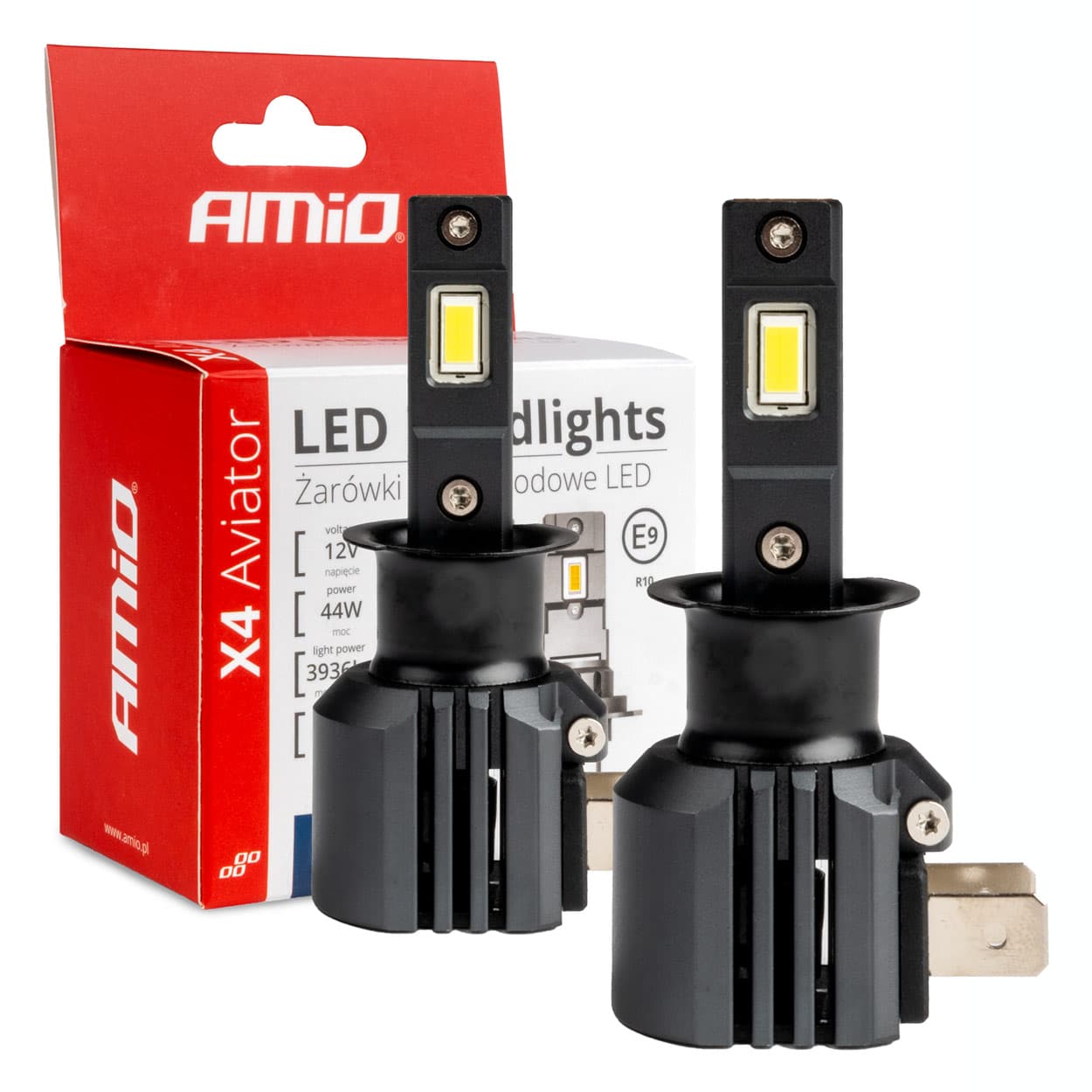 Avto LED žarnici AMiO X4 Aviator H3, Canbus, 6500K