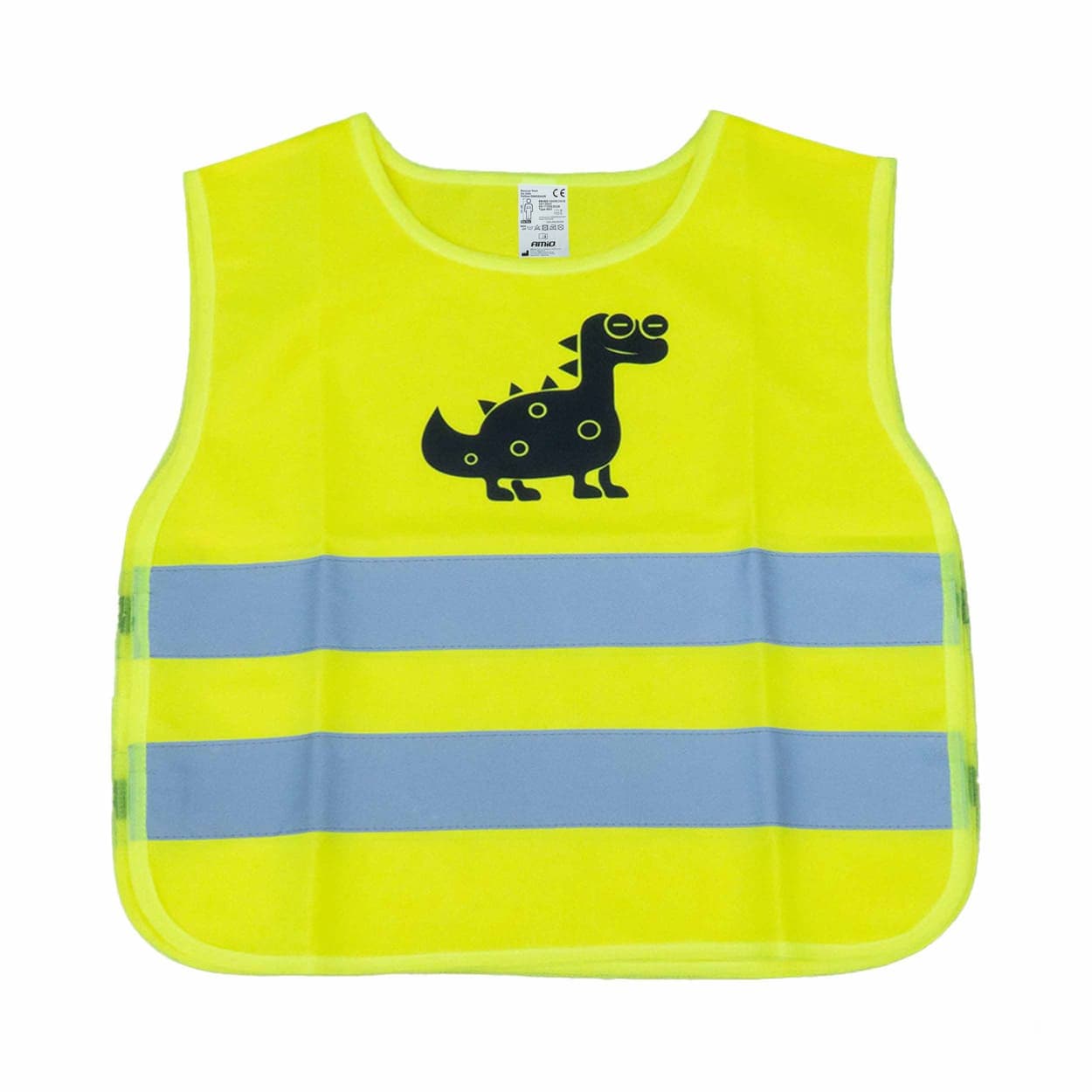 Otroška odsevna varnostna jakna AMiO Dino rumena