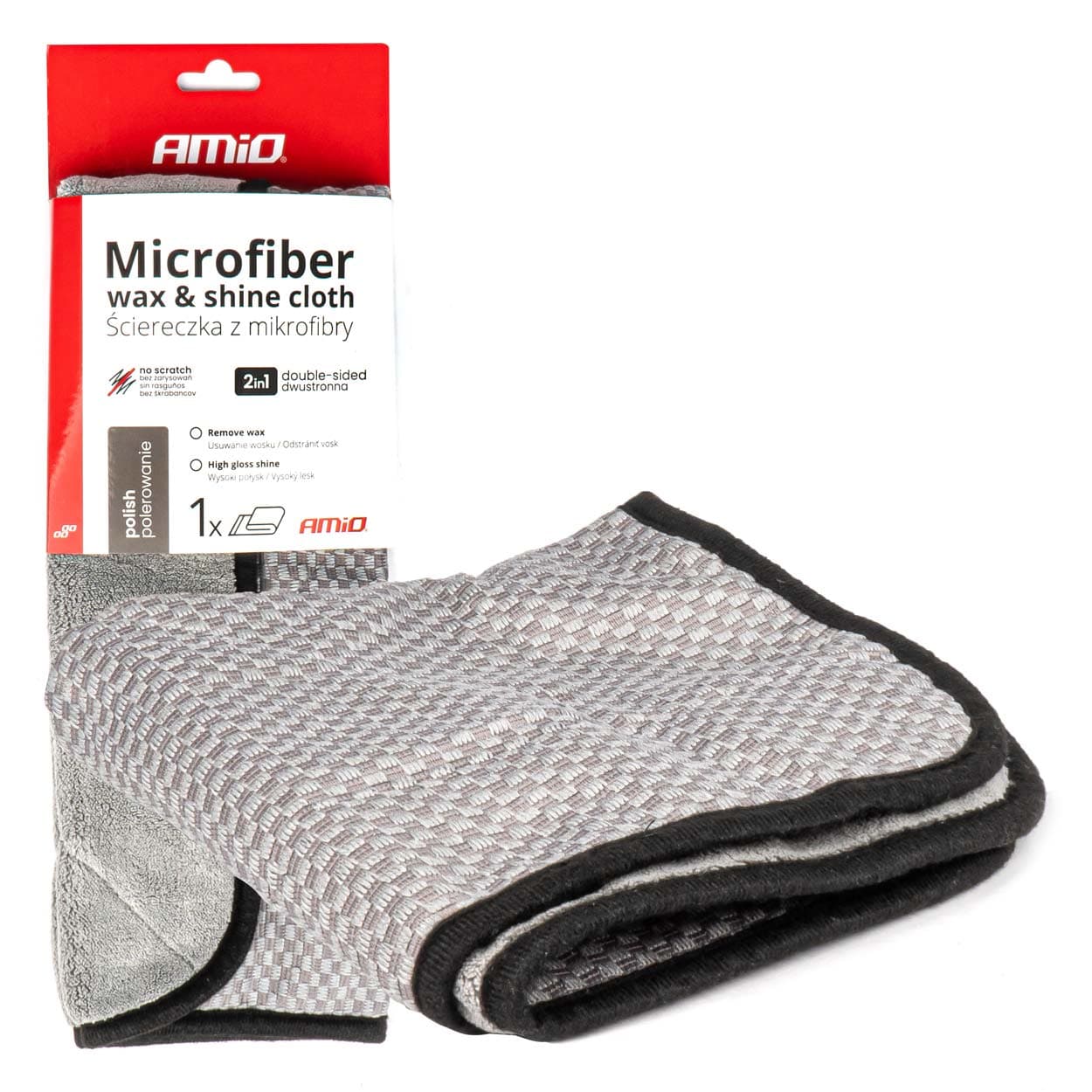 Mikrofiber krpa AMiO 2v1 za poliranje, 40x40 cm