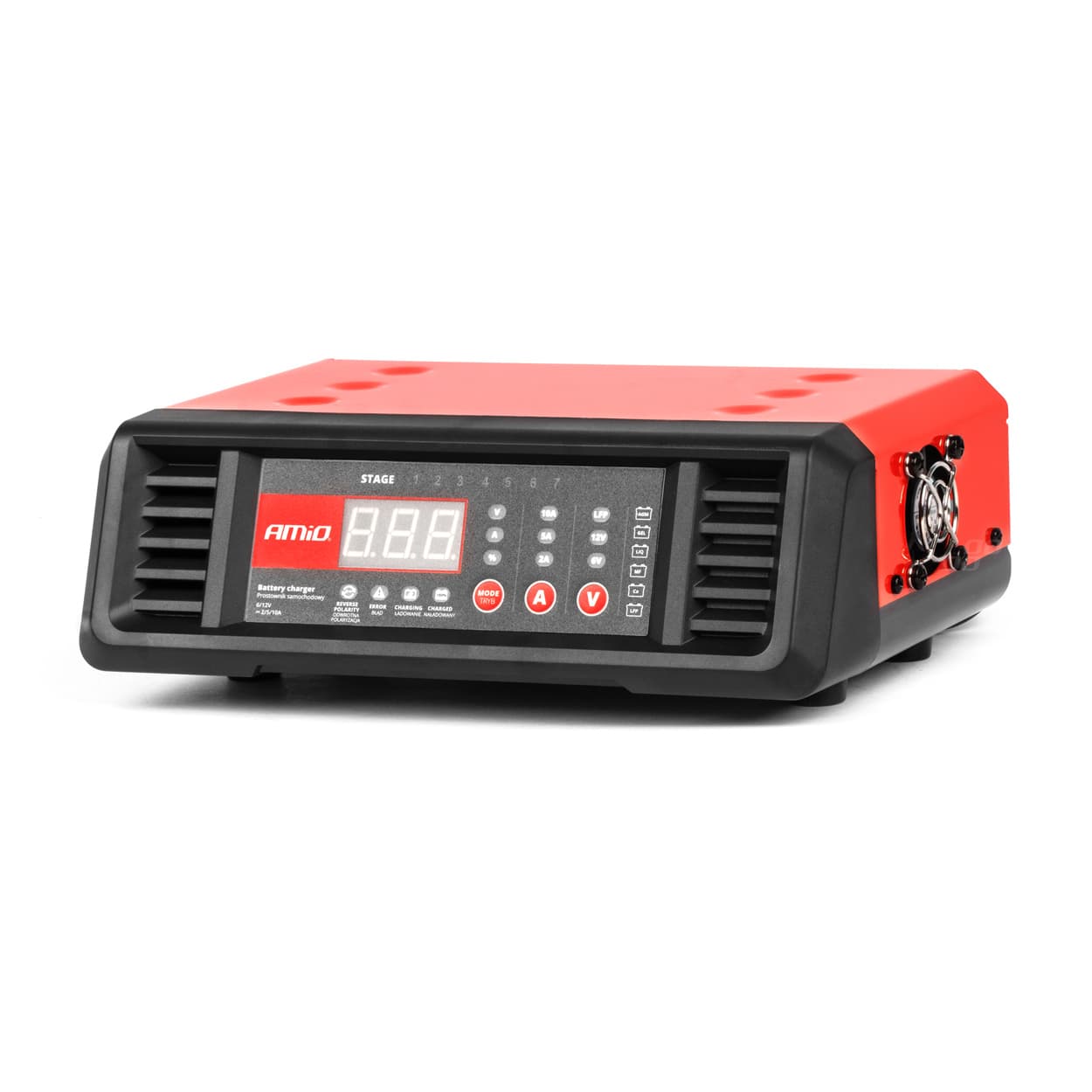 Digitalni avtomobilski polnilnik AMiO 10A, 6V/12V
