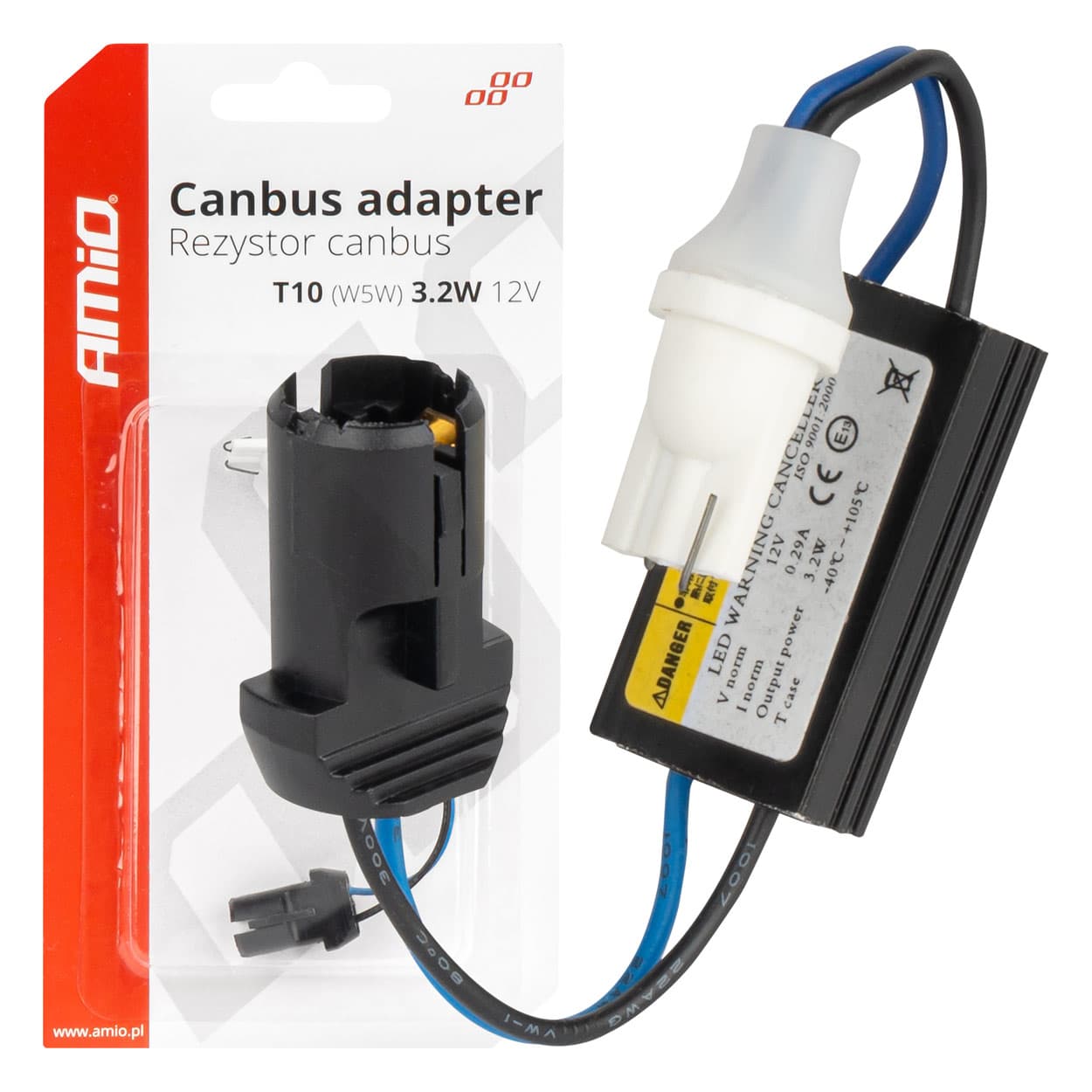 AMiO CANBUS uporovni upor za LED žarnice T10 W5W, 12V 3.2W