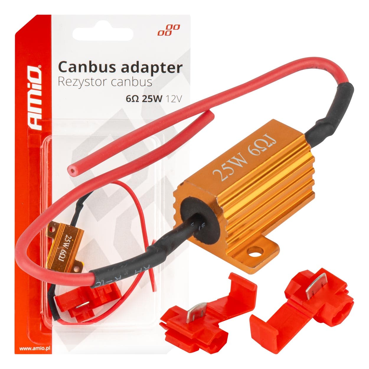 AMiO CANBUS uporovni upor za LED žarnice, 6Ω 25W