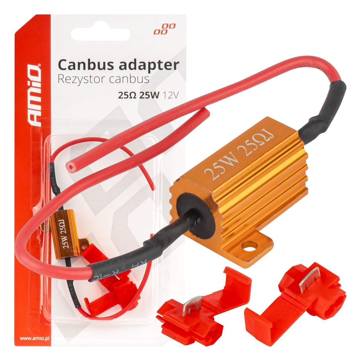 AMiO CANBUS uporovni upor za LED žarnice, 25Ω 25W