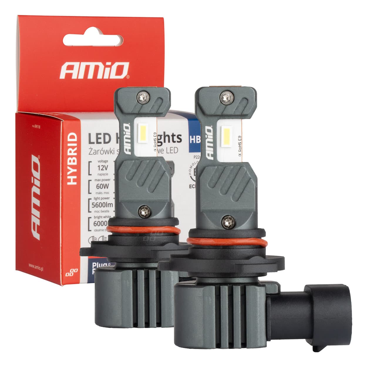 AMiO Hybrid HB4/9006 LED žarnice za avto, 6000K, Canbus, 60W