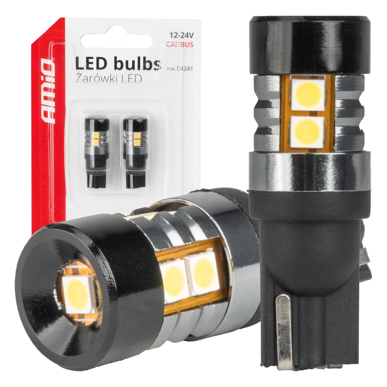 LED žarnica AMiO CAN-BUS T10 W5W 9xSMD 3030 White (12/24V)
