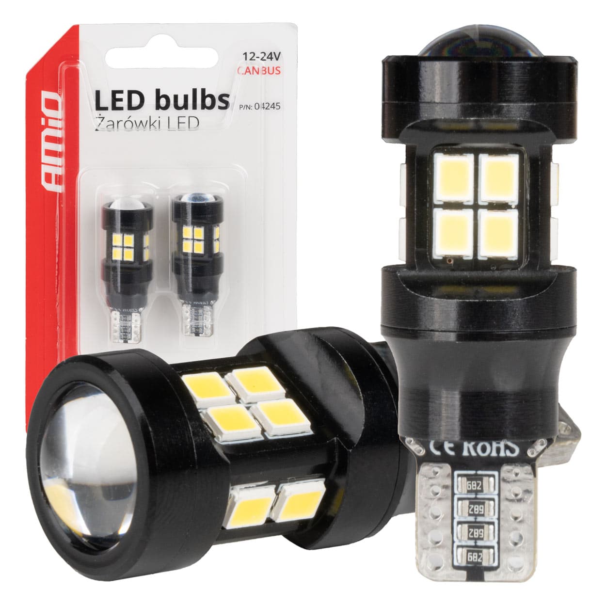 AMiO T15 W16W LED žarnice CANBUS 15xSMD 2835 White (12V/24V)
